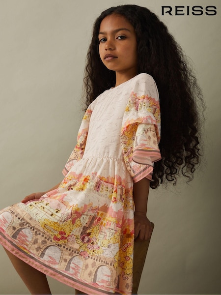 Reiss Angie Placement Print Flare Sleeve Dress (E47062) | 120 €