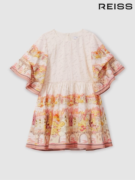 Reiss Angie Placement Print Flare Sleeve Dress (E47065) | 120 €