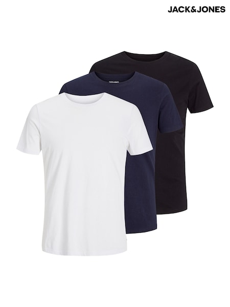 JACK & JONES 100% Cotton Crew Neck T-Shirt 3 Pack (E47104) | 50 €