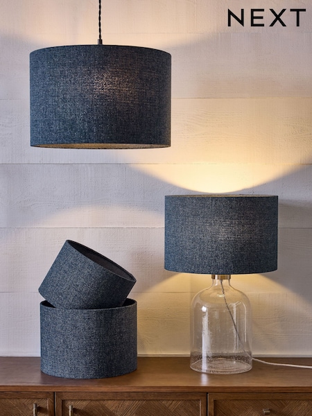 Navy Tweedy Plain Easy Fit Shade Ceiling Light (E47266) | €21 - €29