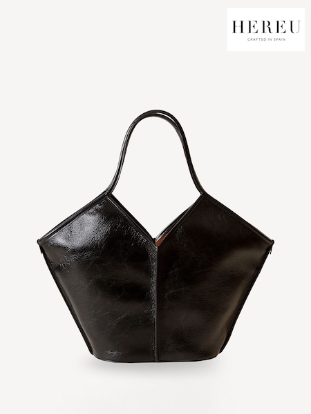 Hereu Studio Black Calella Distressed Leather Tote (E47330) | AED2,970