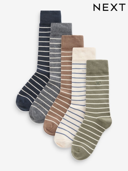 Neutral Stripe Pattern Socks 5 Pack (E47373) | €21