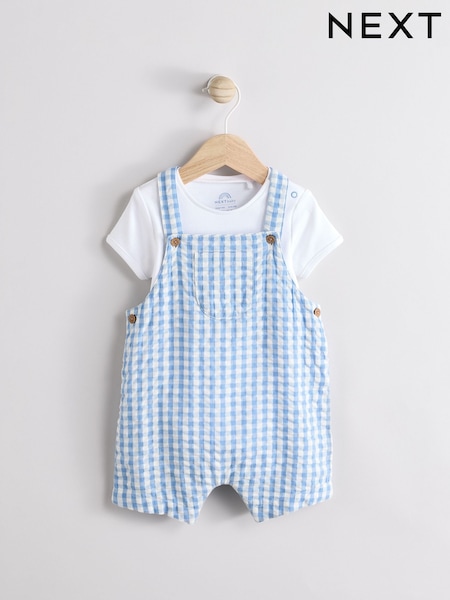 Синий в клеточку - Baby Woven Dungaree And Bodysuit Set (0mths-2yrs) (E47402) | 10 720 тг - 12 060 тг