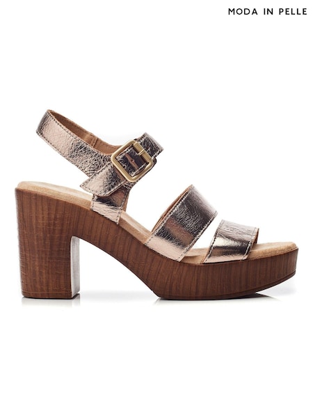 Moda In Pelle Moniqua Three Band Comfort Platform Sandals (E47408) | 220 QAR