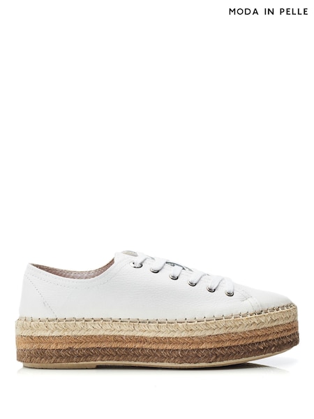 Moda In Pelle Braidee Unlined Lace Up Espadrile Trainers (E47416) | AED288