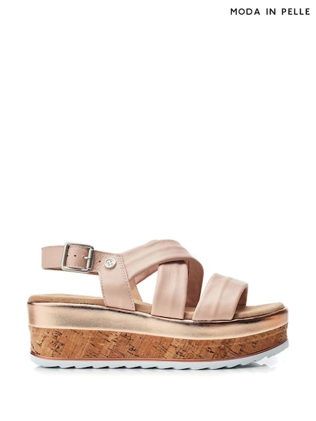 Moda In Pelle Romani Assymetric Part Cork Wedges (E47427) | ₪448