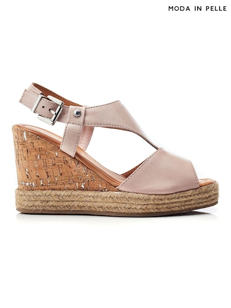 Moda In Pelle Petrina T Bar Front Wedge Sandals (E47432) | €54
