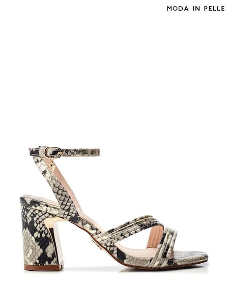 Moda in Pelle Animal Raeya Tubular Strappy Swoosh Heel Sandals (E47434) | AED259