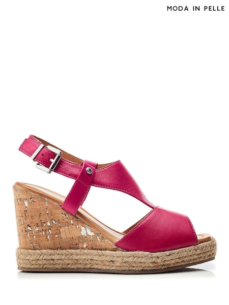Moda In Pelle Petrina T Bar Front Wedge Sandals (E47437) | €79
