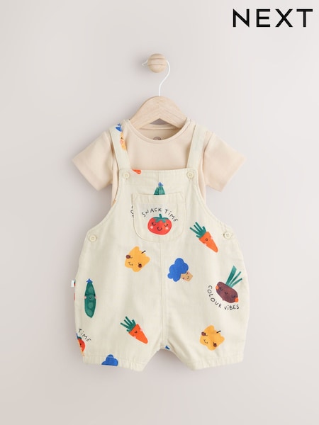 Fruit/Veg Baby Dungarees and Bodysuit Set (0mths-2yrs) (E47505) | €25 - €28