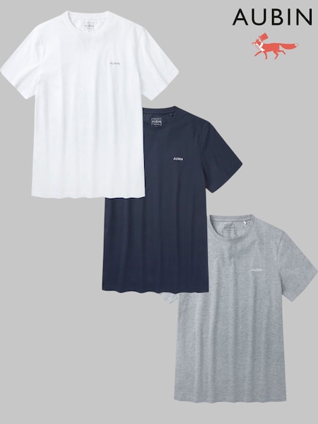 Aubin White/Navy/Grey Louth T-Shirts 3 Pack (E47514) | R$ 890
