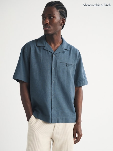 Blue - Regular Abercrombie & Fitch Boxy Short Sleeve Shirt