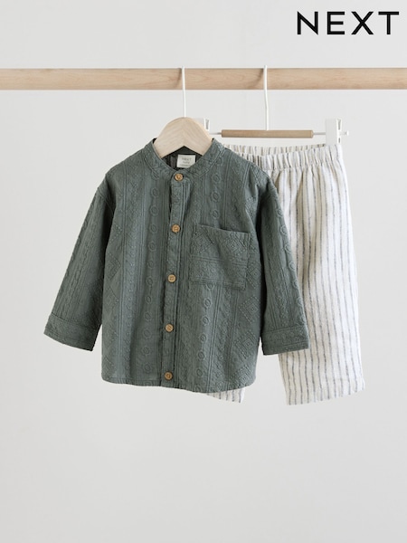 أخضر - Baby Shirt And Trousers Set (0mths-3yrs) (E47909) | ‏8.500 د.ك.‏ - ‏9 د.ك.‏