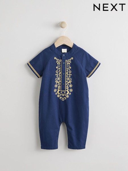 Navy Occasion Baby Romper (0mths-2yrs) (E47910) | AED102 - AED112