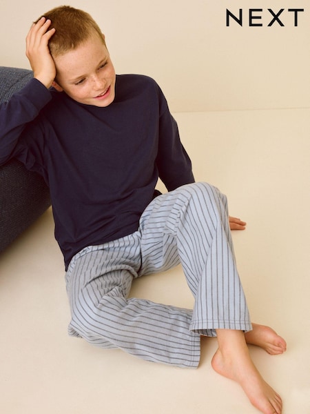 Blue/White Stripe Single Woven Pyjamas (4-16yrs) (E47913) | €16 - €21
