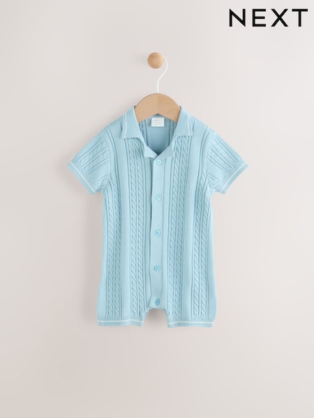 Blue Baby Knitted 100% Cotton Romper (0mths-3yrs) (E47952) | €21 - €24