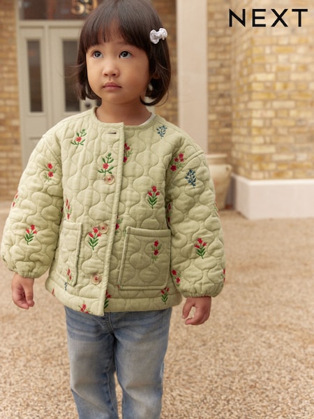Green 100% Cotton Quilted Jacket (3mths-7yrs) (E47964) | CA$67 - CA$78