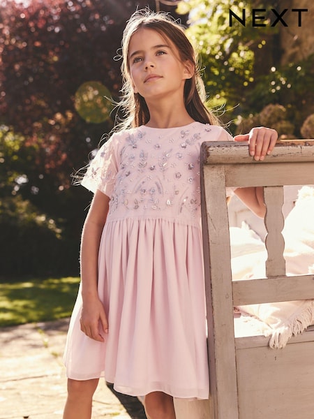 بنفسجي فاتح - Sequin Embellished Mesh Dress (3-16yrs) (E47974) | ‏298 ر.س.‏ - ‏334 ر.س.‏