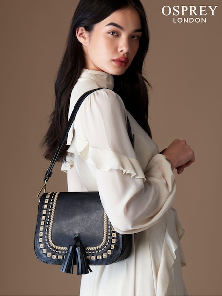 OSPREY LONDON The Dakota Cross-Body Black Bag (E48076) | € 351