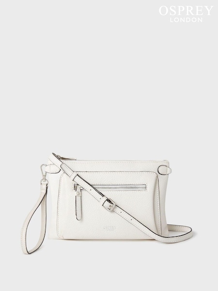 לבן - OSPREY LONDON The Ruby Leather Cross-Body Bag (E48085) | ‏327‏₪