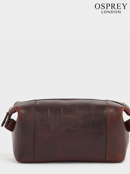 OSPREY LONDON The Brixton Leather Brown Washbag (E48107) | 78 €