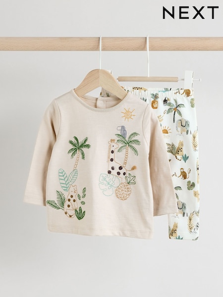 Neutral Safari Baby Top And Leggings Set (E48221) | SGD 22 - SGD 26