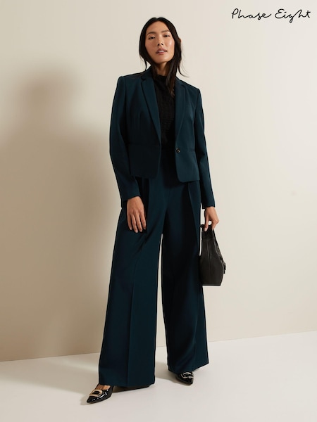 Phase Eight Green Arabella Pleat Wide Leg Trousers (E48248) | €56