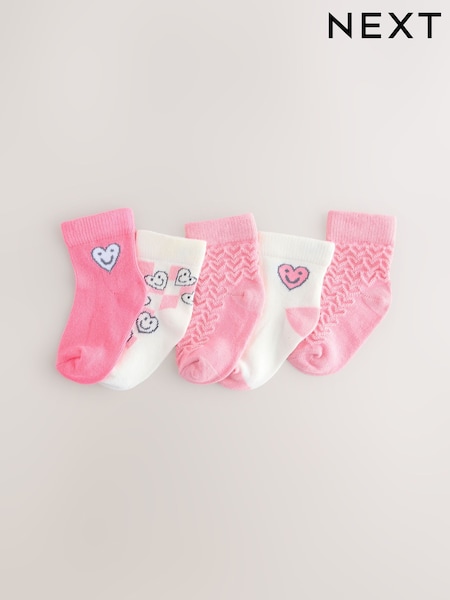 Pink Face Baby Socks 5 Pack (0mths-2yrs) (E48274) | €8