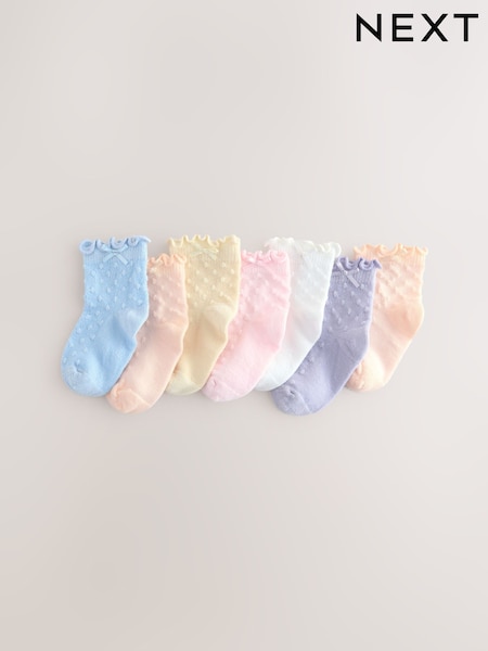 Multi Pastel Frill Baby Socks 7 Pack (0mths-2yrs) (E48277) | €15