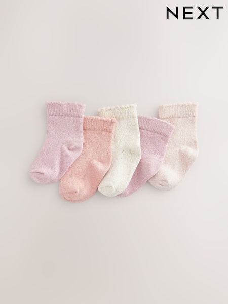 Vaaleanpunainen Sparkle - Vauva Sukat 5 Pack (0kk-2v.) (E48279) | €11