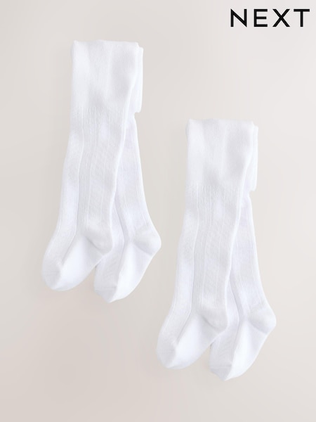 לבן - Baby Pelerine Tights 2 Pack (0mths-2yrs) (E48344) | ‏42‏₪