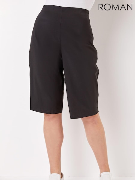 Roman Black Knee Length Stretch Shorts (E48376) | 198 QAR