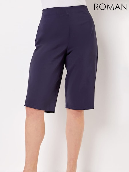 Roman Blue Knee Length Stretch Shorts (E48390) | 198 QAR