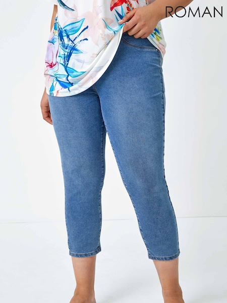 Roman Blue Cropped Stretch Denim Jeggings (E48392) | €40