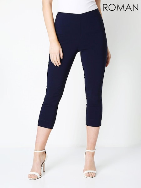 Roman Blue Cropped Stretch Trousers (E48401) | €61