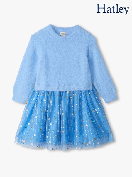 Blue - Hatley Jelly Bean Sequins Fuzzy Mixed Dress