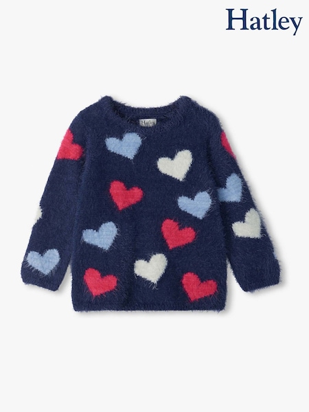 Plavo - Hatley Jumbo Hearts Everywhere Džemper