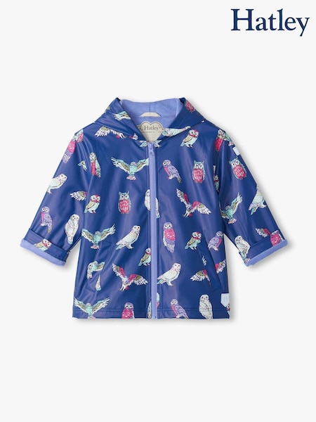 Blue - Hatley Colourful Owls Raincoat