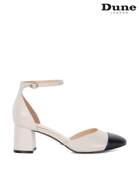 Dune London Cream Careless 2 Part Toe Cap Ballet Open Courts (E48505) | $103