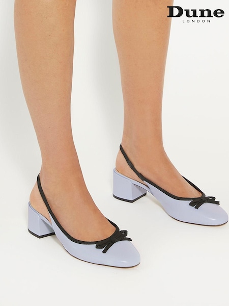 Blue - Dune London Classy Slingback with Front Bow (E48510) | 354 LEI