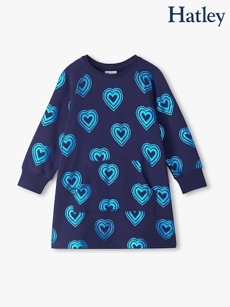 Blue - Hatley Rainbow Hearts Sweatshirt Dress