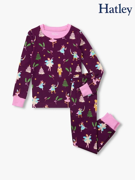 Фіолетовий - Hatley Nutcracker Cotton Rib Pyjamas Set
