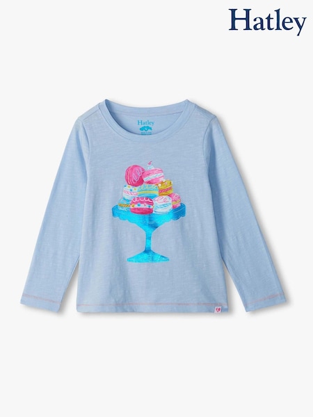 Blue - Hatley Yummy Macarons Long Sleeve Graphic T-shirt