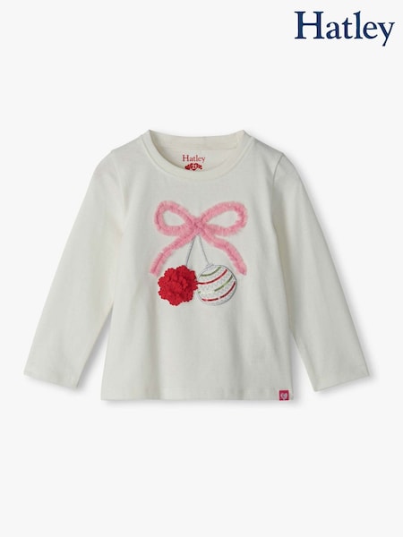 Бежевый - Hatley Ornament Bow Gathered Back T-shirt