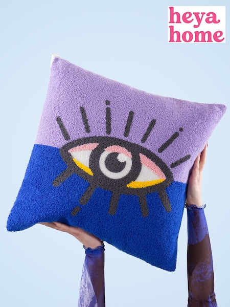 heya home Lilac Blue All Eyes On You Boucle Cushion (E48617) | € 34