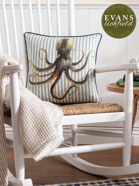 Evans Lichfield Multicolour Salcombe Octopus Piped Cushion (E48638) | €29