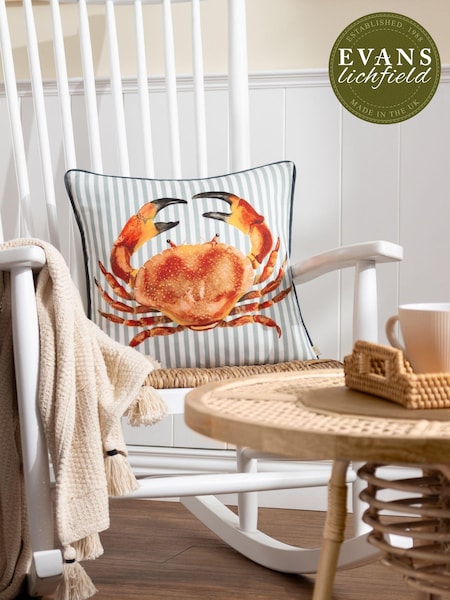 Evans Lichfield Multicolour Salcombe Crab Piped Cushion (E48642) | €29