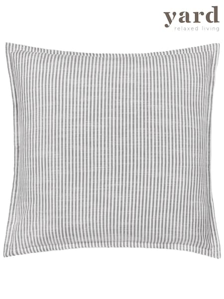 Yard Grey Truro Stripe Yarn Dyed 100% Cotton Cushion (E48653) | 94 QAR