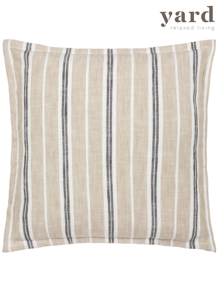 Yard Natural Black Hebble Striped 100% Cotton Cushion (E48660) | €40