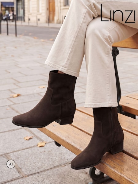 Braun - Linzi Chalet Low Block Heel Ankle Boots